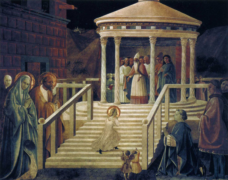 Паоло Уччелло - «Введение во храм Пресвятой Богородицы» (1433-34).