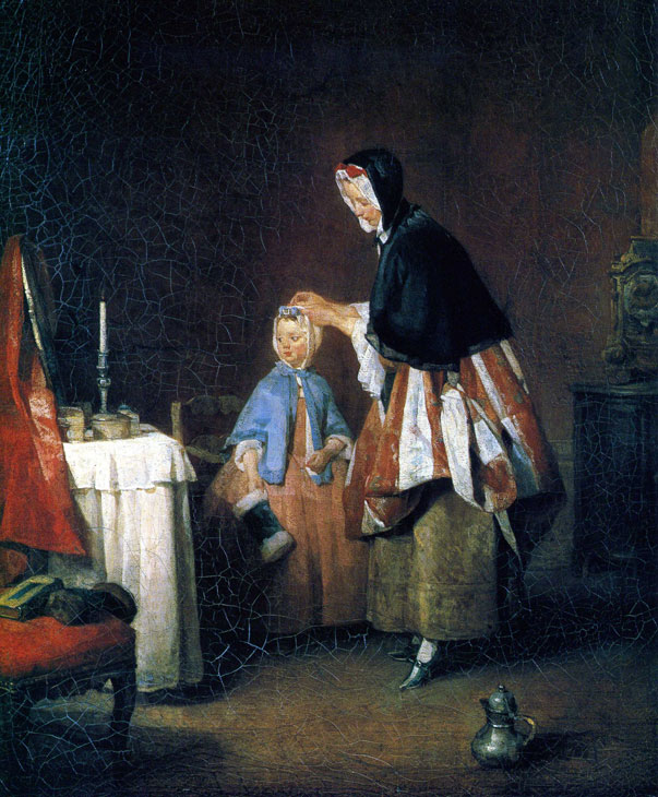 Жан Батист Симеон Шарден - «Утренний туалет» (1741).