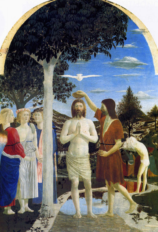 Пьеро делла Франческа - «Крещение Христа» (ок.1450).