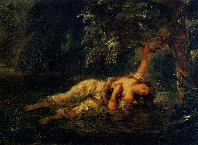 Эжен Делакруа - «Смерть Офелии» (1844). 