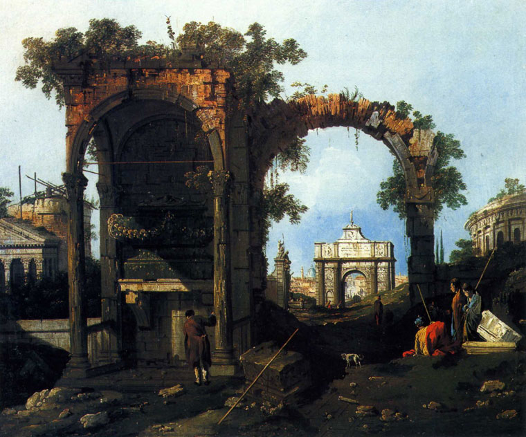 Каналетто - «Каприччо с классическими руинами» (ок.1740).